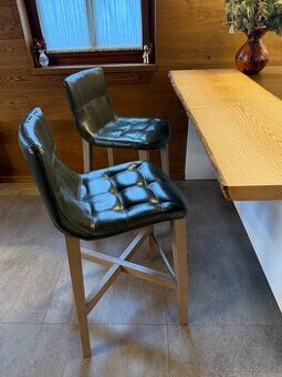 Barové židle v imitaci kůže