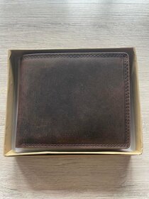 Kožená peněženka z broušené kůže v krabičce - nová - 1