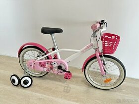Dětské holčičí kolo s košíkem a stabilizačními kolečky 16’’