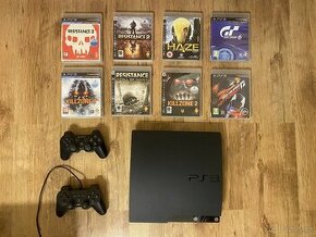 PlayStation 3 + hry + 2 ovladače
