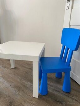 Detska zidle Ikea MAMMUT + Ikea stolek LACK
