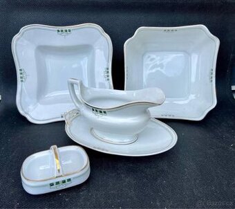 ART DECO - SADA PORCELÁNU, MÍSA, OMÁČNÍK