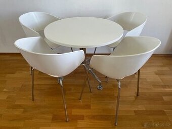 4x židle SINTESI HIREK ORBIT LARGE + kulatý stůl průměr 80cm