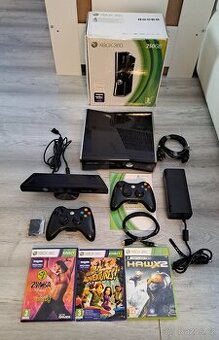 Xbox 360 S + 2 ovladače + kinect + 3 hry
