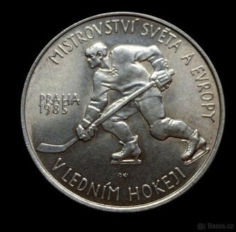 Stříbrná 100 Kčs 1985 Mistrovství světa v ledním hokeji