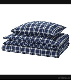IKEA Povlečení na jednolůžk, tm.modrá/kostkovaný vzor, 150x2