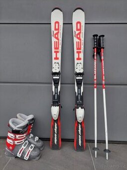 Dětské lyže HEAD, 117 cm + hůlky + lyžáky