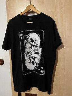 Pánské bavlněné triko s potiskem Pokerface vel.L