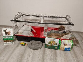 Klec pro králíky s vybavením