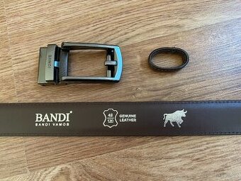Nový kožený opasek Bandi s aut. sponou - hnědý, nastavitelný