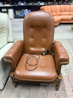 Kožené elektrické polohovací křeslo