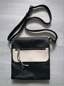 Černobílá koženková kabelka - 1