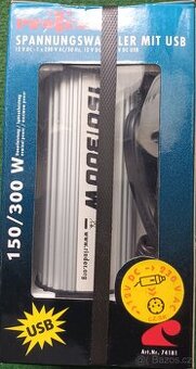 Prodám NEPOUŽITÝ měnič napětí do auta z 12V na 220V + USB