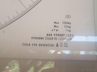 Váha sklonná můstková od 50 kg do 1000 kg po 1 kg - 1