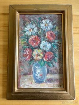 2 Obrazy Štefan Šiška staré oleje na plátně 57x37, 35x45