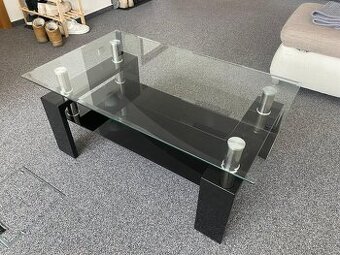 Konferenční stolek, skleněný ČERNÝ