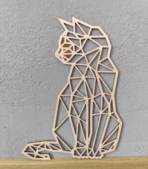 Dekorace - gravirovana kočička