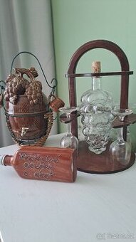 Retro keramika na víno,na rumíček,svícen,pokladnička