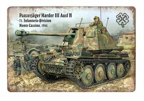 plechová cedule - Panzerjäger Marder III, Monte Cassino 1944 - 1