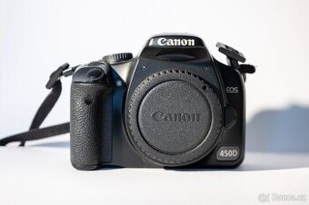 Zrcadlovka Canon EOS 450d s baterií a nabíječkou