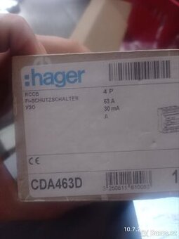 Proudový chránič HAGER CDA463D 63/4/0,03A