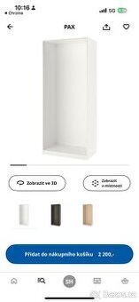 Rám skříně Ikea Pax 100x236 cm, jedna police, dva šuplíky