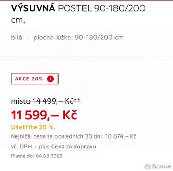 Postel vysuvna 1-2 luzko s uloznym prostorem