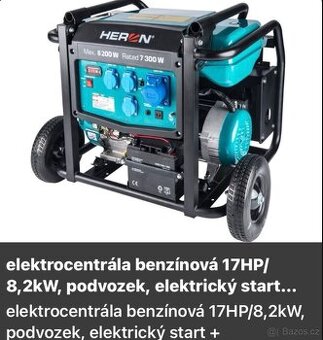 elektrocentrála HERON 8,2kW, 32A, elektrický start
