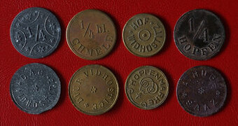 Chmelové známky. Mosazné, historické