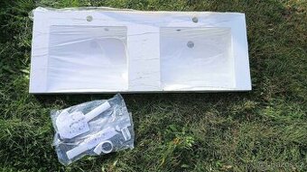 Luxusní dvojumyvadlo Litý mramor š 120x46cm-nové