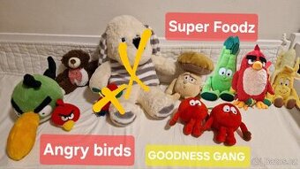 Plyšáci Goodness Gang SuperFoodz, Angry Birds, medvídek..