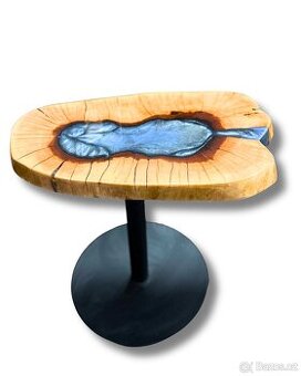 EPOXIDOVÝ STŮL BLUE OCEAN - PRŮMĚR 27 X 46 CM - 1