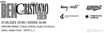 Prodám 2 lístky Ben Cristovao - Golden Circle