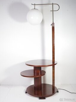 Art Deco Podlahová Lampa Kořenice Ořech