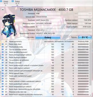 4TB SATA HDD (málo použitý)