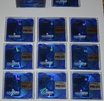 MD minidisc BESTMEDIA 80min., super stav, s obaly, sada 9ks