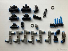 Festo kolínka, škrticí ventily, 6mm hadice, senzor