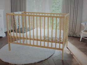 Dětská drevena postylka s novou matrací