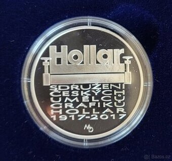 Stříbrná mince ČNB Sdružení Hollar Proof r.2017