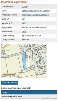 Prodej pozemku v Petrovicích nad Úhlavou