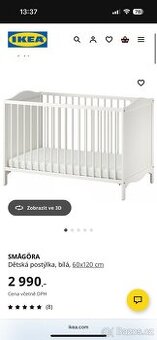 Dětská postýlka  120 x 60 cm Ikea Smagora