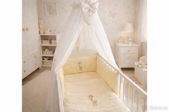 Luxusní souprava do postýlky s nebesy - výšivka