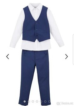 Kalhoty vesta a košile vel 128