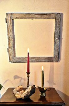 Prodám zrcadlo/rám ze starého dřeva, rustikální efekt