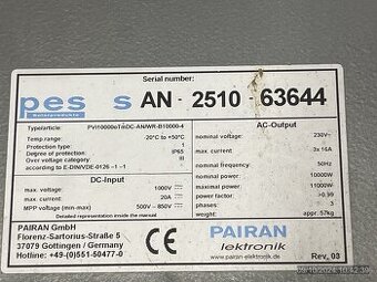 Střídač pro FVE Pairan 10kW - 1