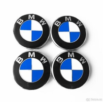 BMW - středové modro-bílé pokličky 68mm / 56mm