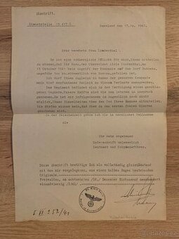 Úmrtní zpráva - Druhá světová válka -WW2