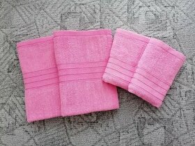 Nový růžový froté set - 2x osuška, 2x ručník