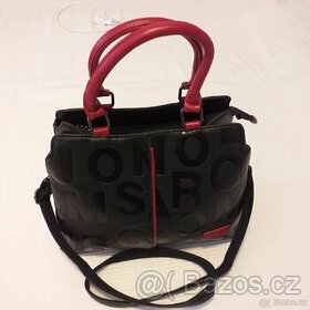 Černá kabelka, červená držadla - nová