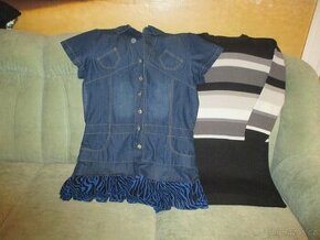 XL-džínové šaty+ pletené